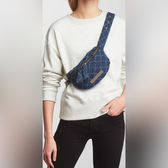 NWT Kurt Geiger Small Brixton Denim Quilt Belt Bag - Picture 3 of 14